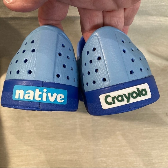 NATIVE Sz 9 Crayola  Jefferson Block Niblet Gradient Blue Slip On Fun Shoes NEW - Picture 8 of 11